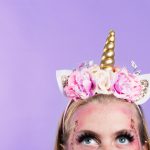 Wearing a unicorn crown