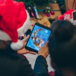 looking at tablet