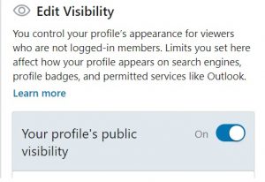 Toggle LinkedIn visiblity
